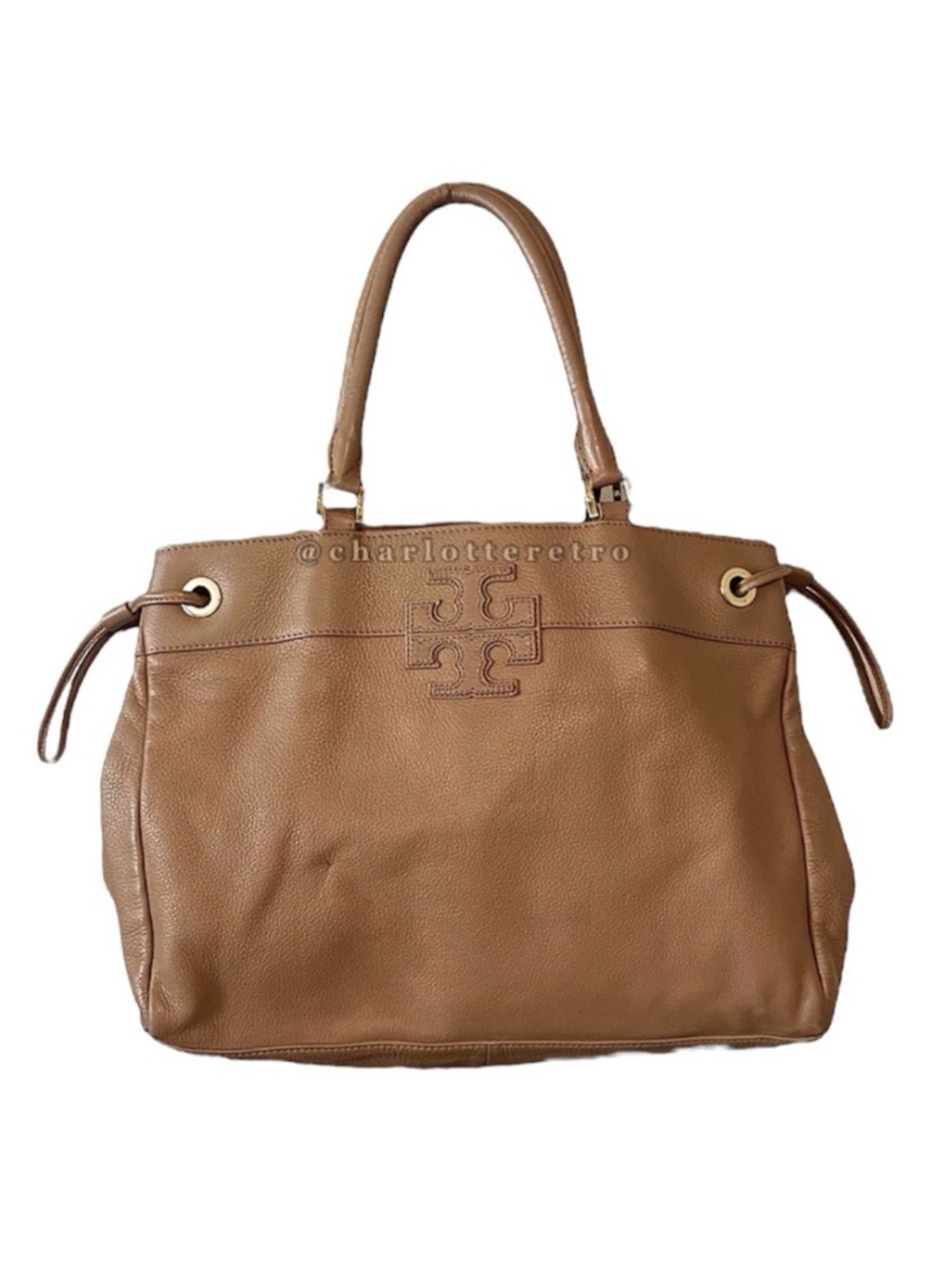 Tory Burch • XL Pebble Leather Drawstring Tote